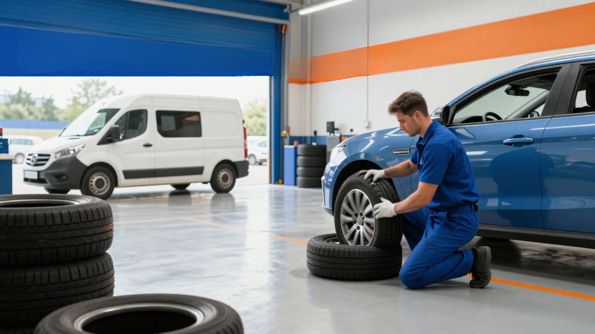 Tyre shop comparing busy workshop with low profit vs higher average job value for better profitability